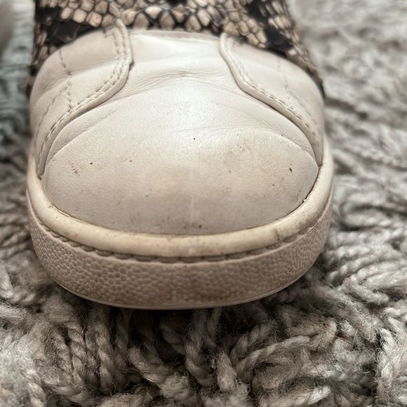 🔵 Vince “Vista” White and Python Leather Sneakers - Picture 4 of 8